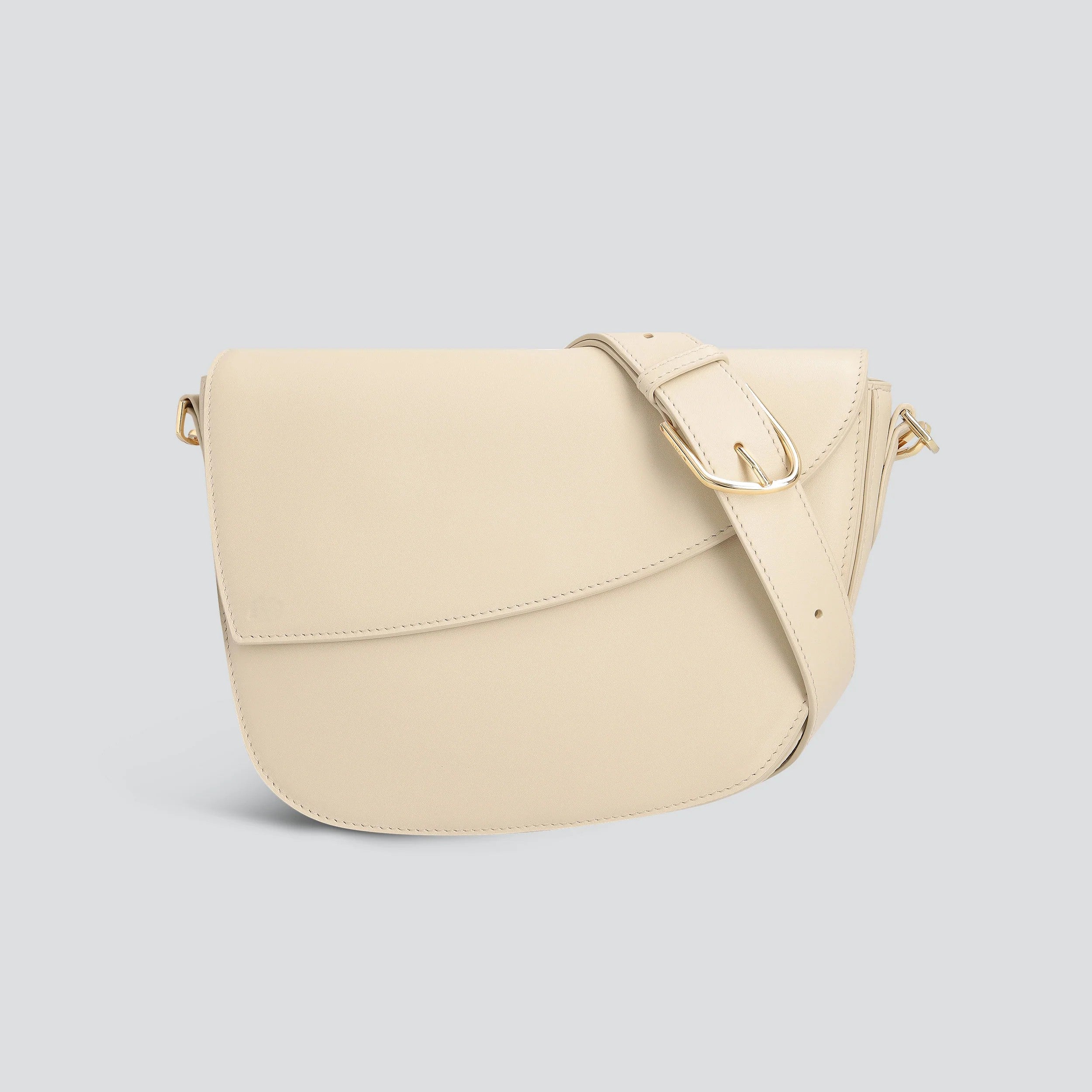 Soft Touch Curved Flap Over Saddle Crossbody Bag