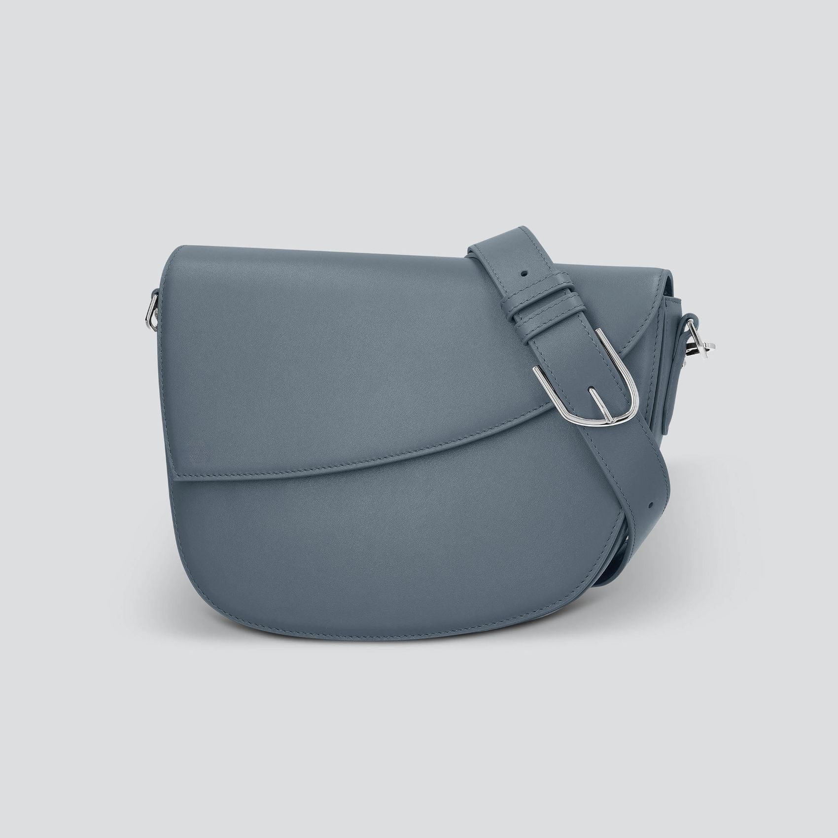 Soft Touch Curved Flap Over Saddle Crossbody Bag
