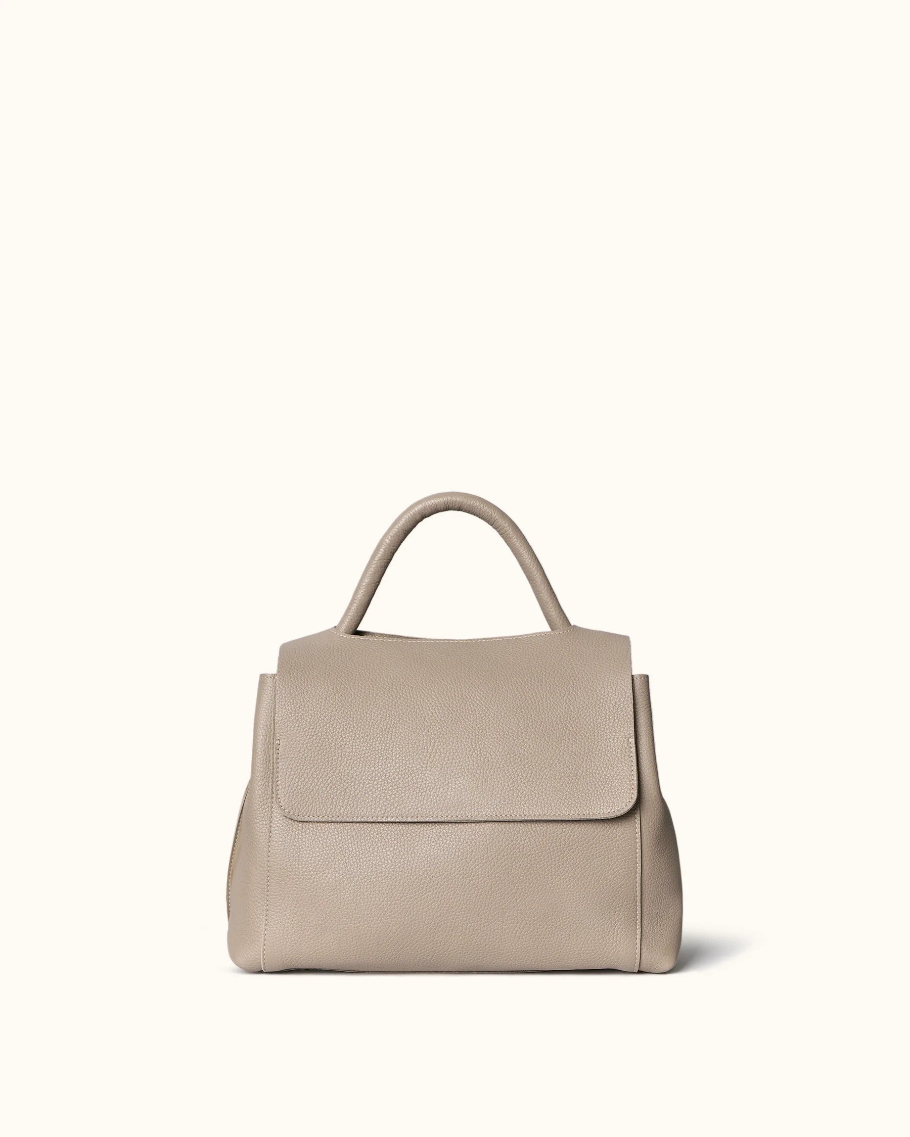 Soft Cowhide Magnetic Flap Over Top Handle Shoulder Bag