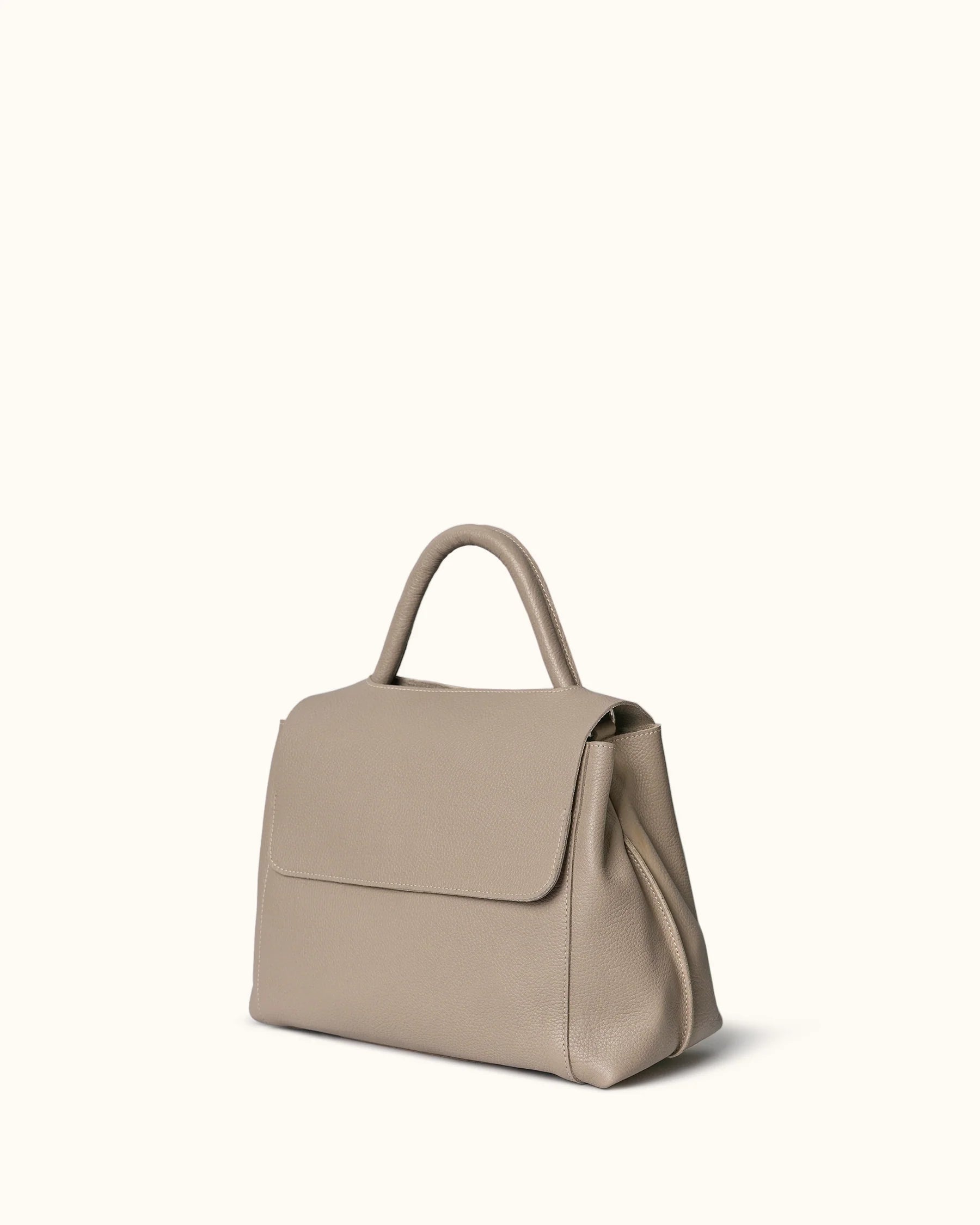 Soft Cowhide Magnetic Flap Over Top Handle Shoulder Bag