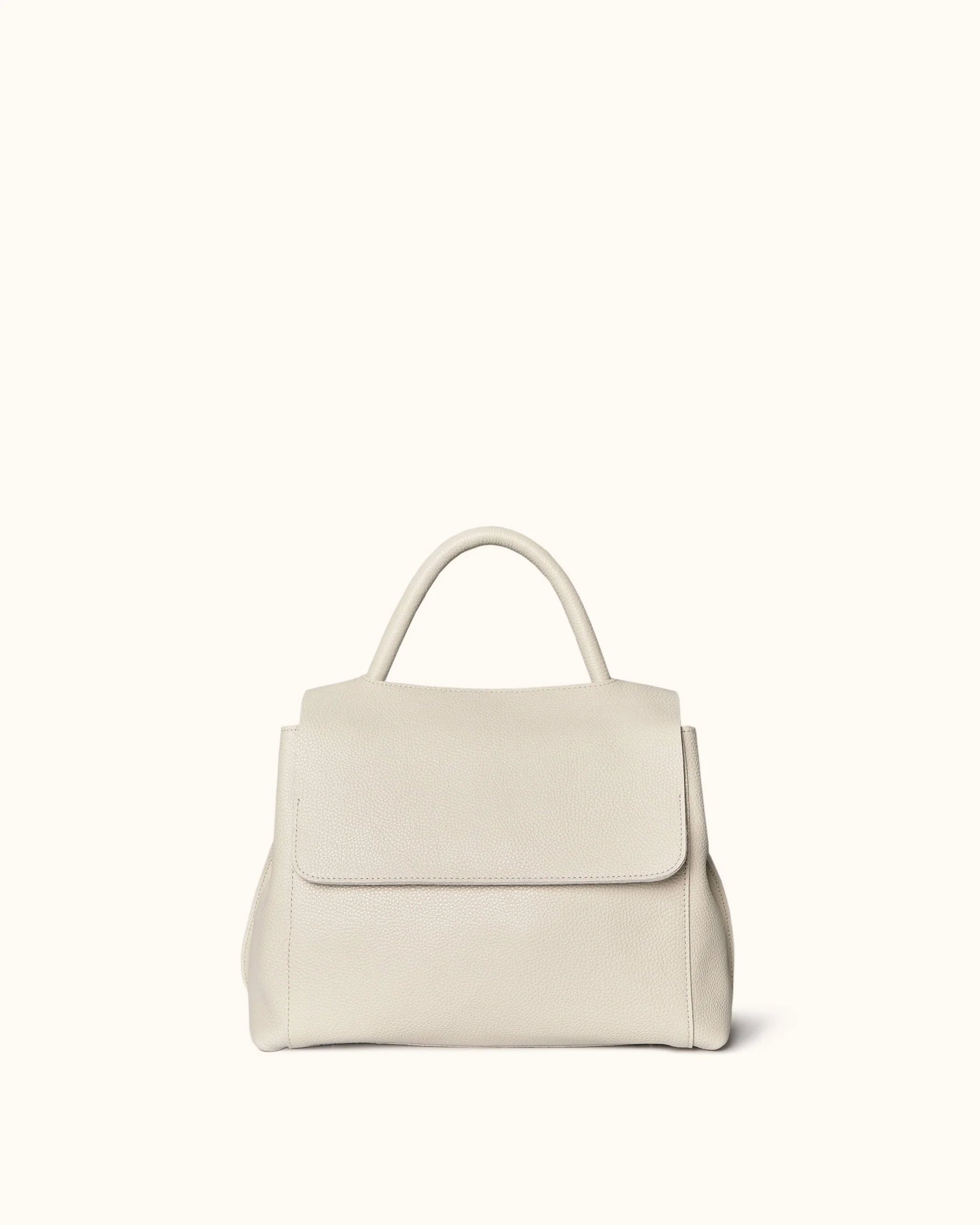 Soft Cowhide Magnetic Flap Over Top Handle Shoulder Bag