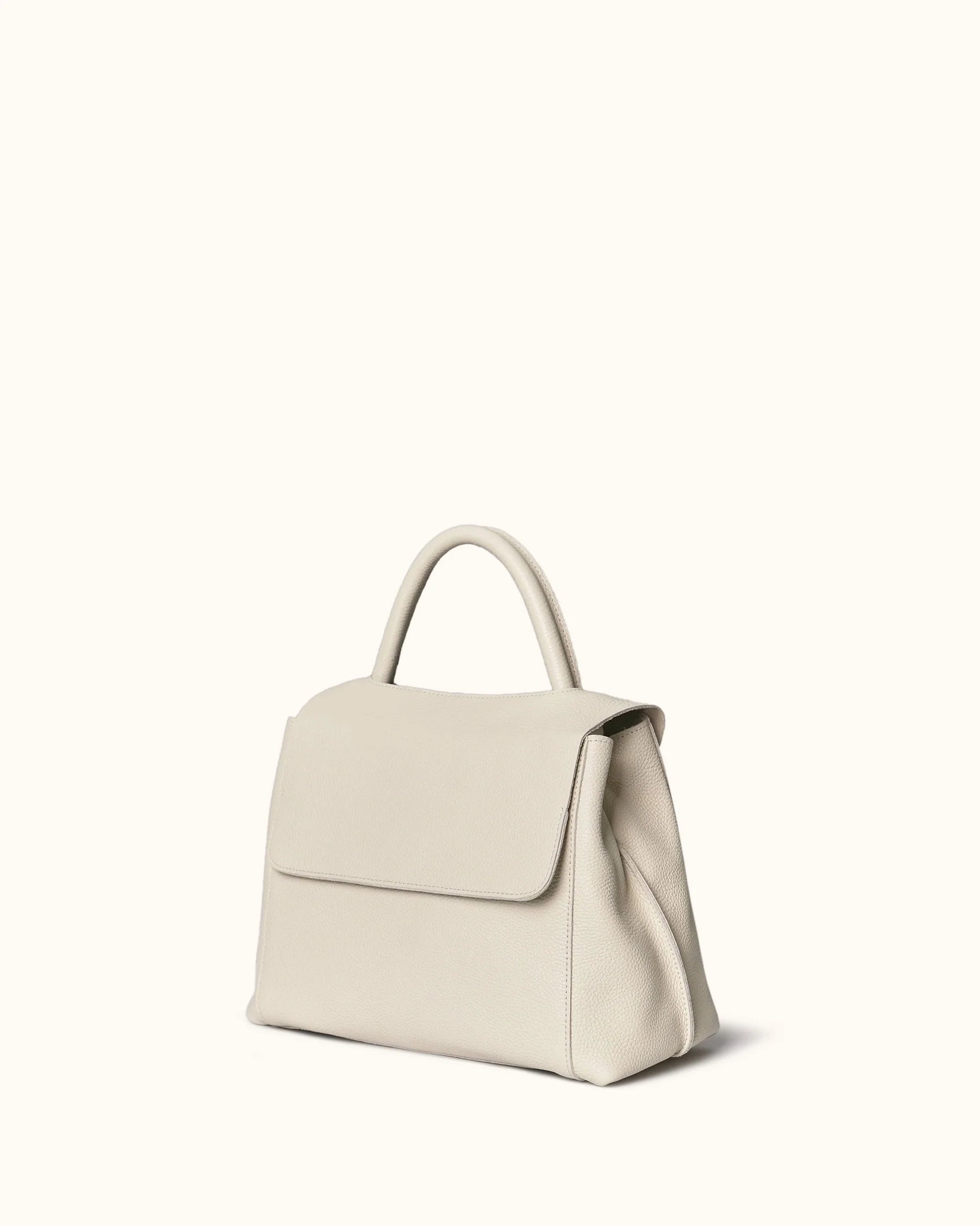 Soft Cowhide Magnetic Flap Over Top Handle Shoulder Bag