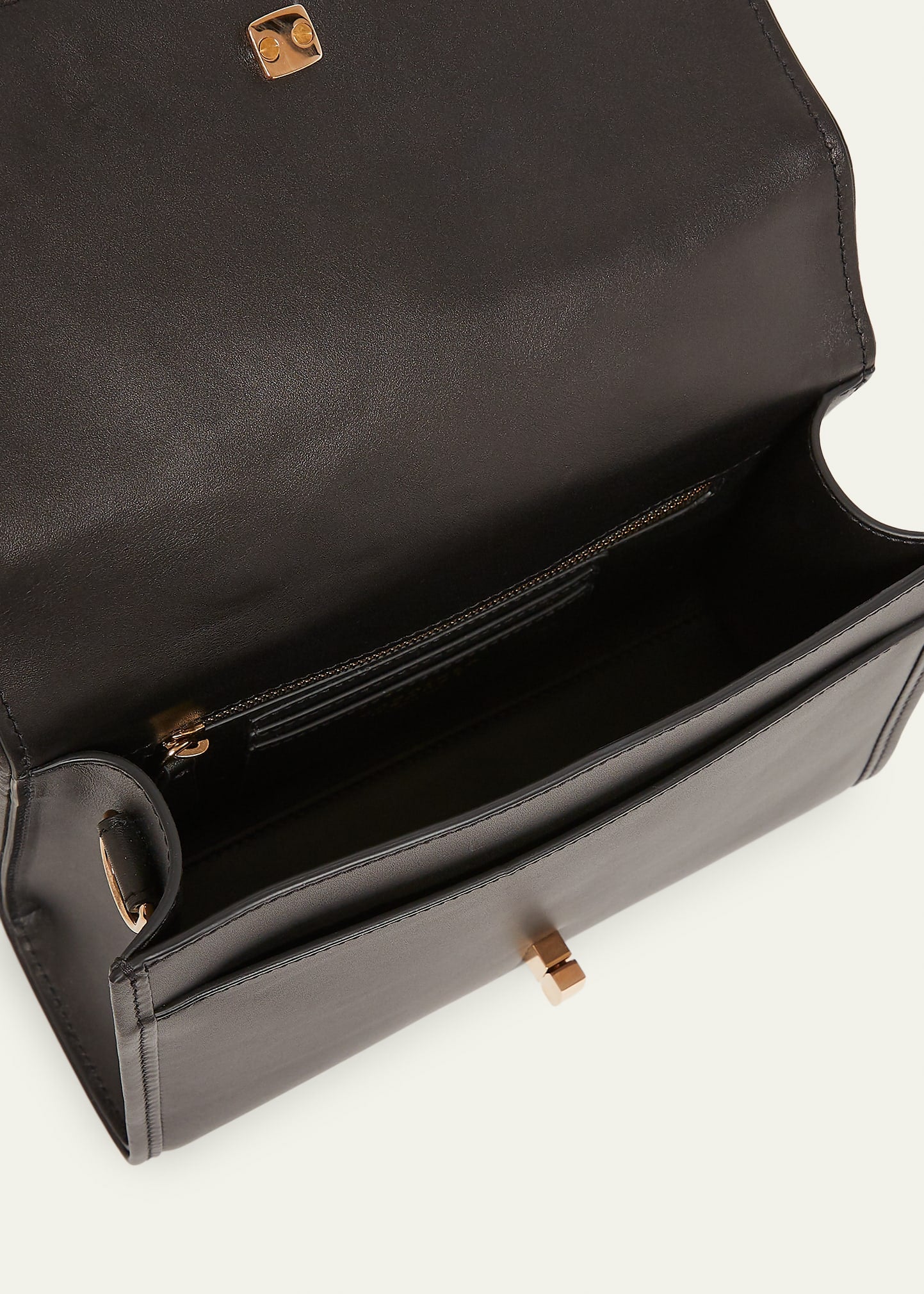 Nappa Leather Turnlock Flap Over Top Handle Crossbody Bag