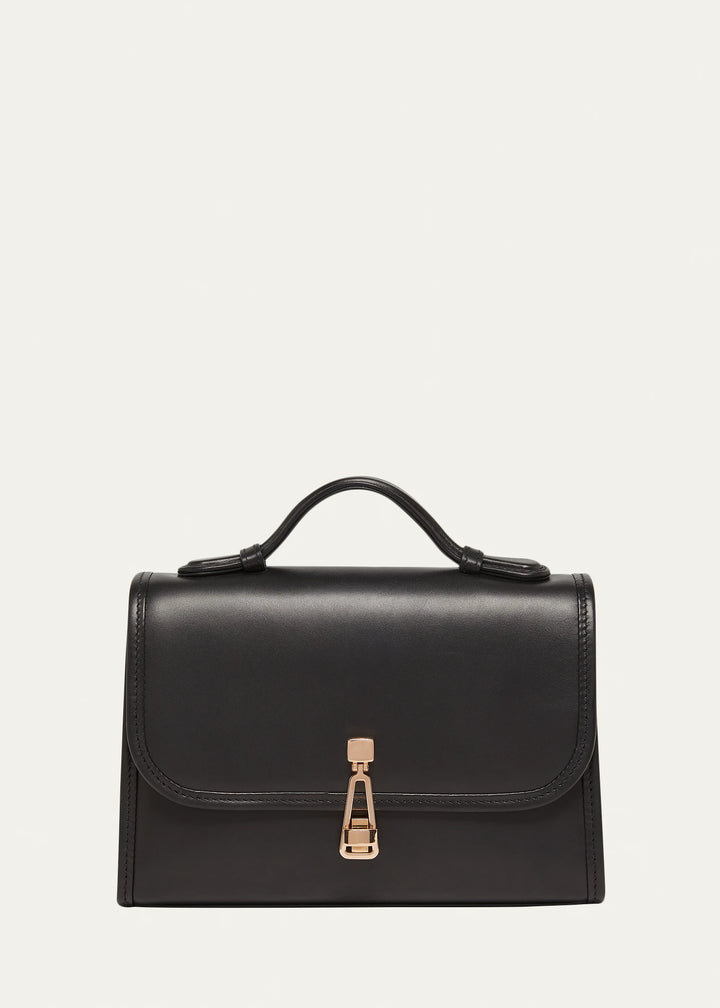 Nappa Leather Turnlock Flap Over Top Handle Crossbody Bag